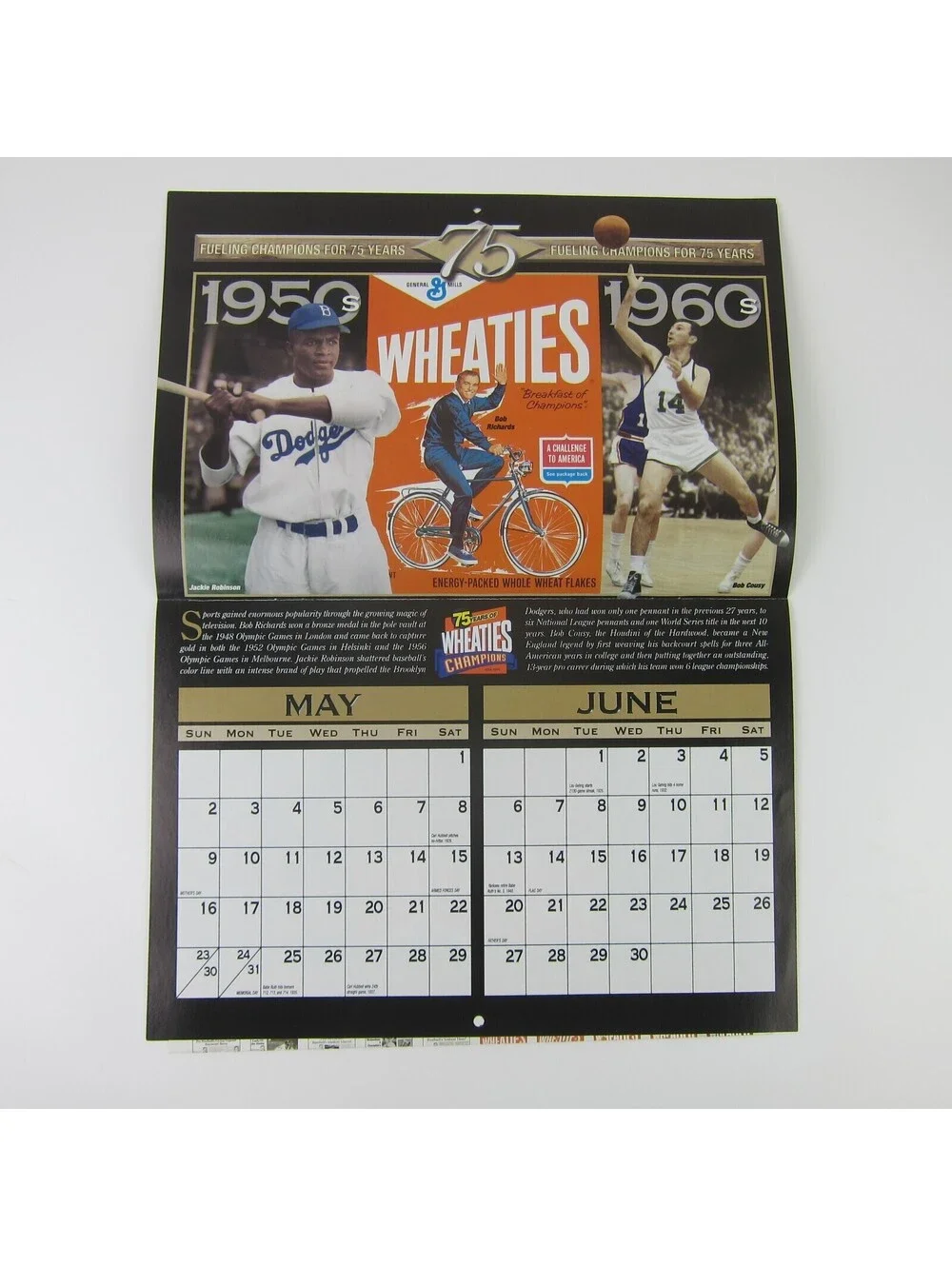 Vintage Wheaties Calendar 1999 Champions & Voting Poster 75 Years Of Champions